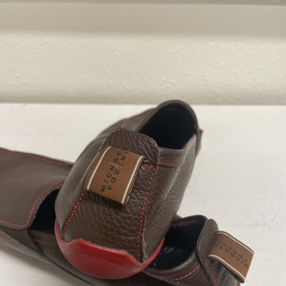 Michael Toschi Onda SE Driving Shoes Chocolate/Red Sole - Picture 3 of 5